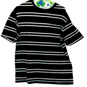 ThereAbouts Tee Shirt, SZ XL 18-20 Husky, Black/White with Pocket on Front (T4)